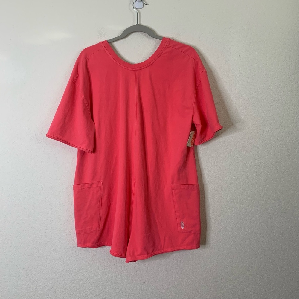 FP movement pink hot shot tee romper S NWT